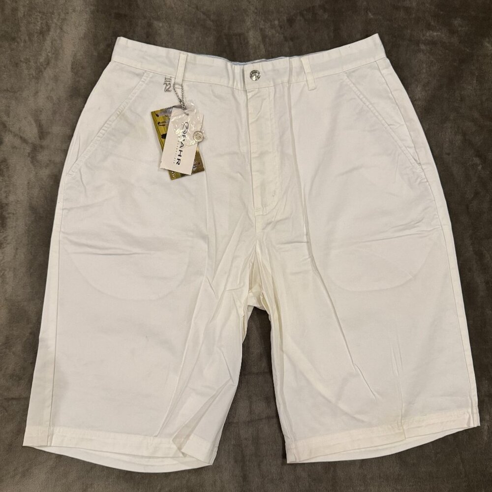 Golf PAHR 72 PAR Fairway Essentials Plaid White MPS-21 Men Slot Shorts 32 NEW